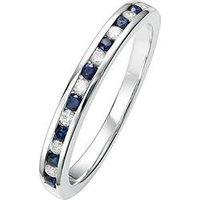 The Love Collection 9Ct White Gold Sapphire And Diamond Half Eternity Ring