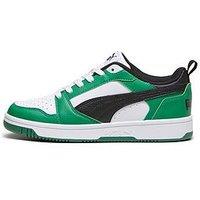 Puma Junior Unisex Rebound V6 Low Trainers - White/Green
