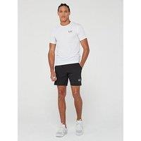 Ea7 Emporio Armani Ventus T-Shirt & Shorts Training Travel Kit - White/Black