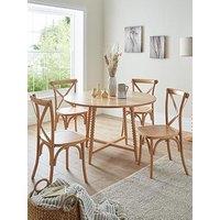 Very Home Bobbin 120 Cm Round Dining Table + 4 Chairs