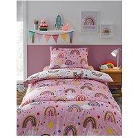 Silentnight Healthy Growth Coverless Single Duvet And Pillowcase Set - 9 Tog - Rainbow - Pink
