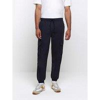 River Island Washed Jogger Cargo Hatch - Navy