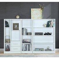 Very Home New Metro 3 Piece Storage Bookcase Package - White - Fsc Certified
