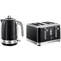 Russell Hobbs Inspire Black Kettle & Toaster Bundle