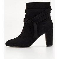 V By Very Wide Fit Block Heel With Side Detail - Black