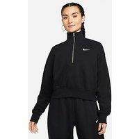 Nike Sportswear Phoenix Fleece Women'S Oversized 1/2-Zip Crop Sweatshirt - Black