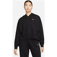 Nike Sportswear Women'S Oversized Jersey Pullover Hoodie - Black/White