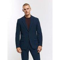 River Island Single Breasted Colour Suit Jacket - Blue