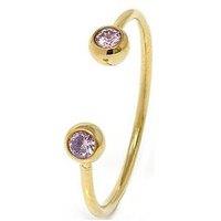 Say It With Bezel Adjustable Ring - Gold & Pink Stone