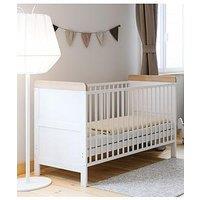Little Acorns Classic 2-Tone Cot Bed - White/Oak