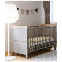 Little Acorns Classic 2-Tone Cot Bed - Grey/Oak