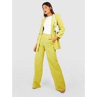 Boohoo Wide Leg Tailored Trouser - Lime