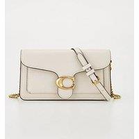 Coach Tabby Polished Pebble Chain Clutch Bag - Chalk