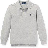 Ralph Lauren Boys Long Sleeve Polo Shirt - Grey Marl