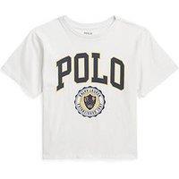 Ralph Lauren Girls Varsity Polo T-Shirt - Deckwash White