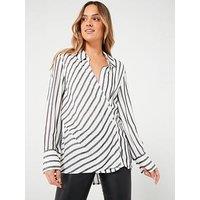 V By Very Asymmetric Stripe Shirt - Print