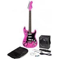 Jaxville Pink Punk Electric Guitar Kit With Amp