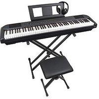 Axus 88 Key Portable Digital Piano Package In Black With Stand, Headphones And Bench