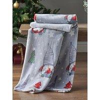 Catherine Lansfield Christmas Gnomes Throw - Grey