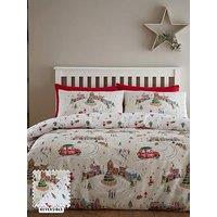 Catherine Lansfield Christmas Town Duvet Cover Set - Natural