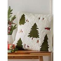 Catherine Lansfield Cosy Boucle Christmas Tree Cushion