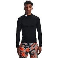 Under Armour Mens Training Cold Gear Armour Comp Mock L/S T-Shirt - Black/White