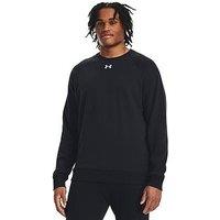 Under Armour Mens Training Rival Fleece Crew Sweat - Black/White