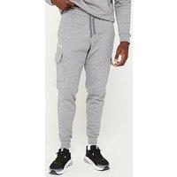 Under Armour Mens Training Rival Fleece Cargo Joggers - Grey