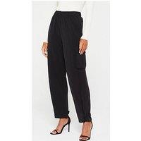 V By Very Cargo Cupro Jersey Tab Cuff Trouser - Black