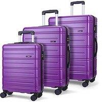 Rock Luggage Lisbon 3 Pc Set Purple