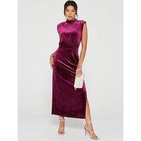 Vila Emily High Neck Ankle Dress - Purple