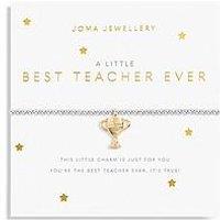 Joma Jewellery A Little Best Teacher Ever Bracelet In Silver And Gold Plating