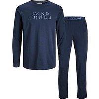 Jack & Jones Junior Boys Alex Long Sleeve Tshirt And Pants Pyjama Set - Navy Blazer