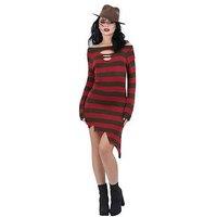 Ladies A Nightmare On Elm Street, Freddy Krueger Knitted Dress Halloween Costume