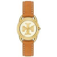 Tory Burch The Miller Brown Leather Strap Watch