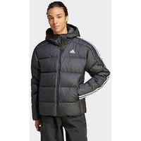 Adidas Sportswear Essential 3 Stripe Mid Down Jacket (Plus Size) - Black