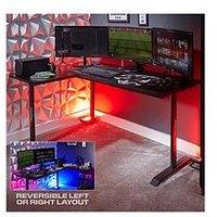 X Rocker Panther Xl Reversible Corner Sports Gaming Desk - Carbon Black