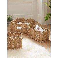 Very Home Set Of 3 Scallop Storage Baskets