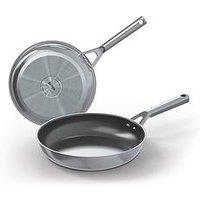 Ninja Zerostick Stainless Steel 2-Piece Frying Pan Set (20Cm/26Cm) - C62100Uk
