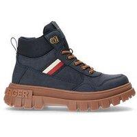 Tommy Hilfiger Boys Flag Lace Up Boot - Blue