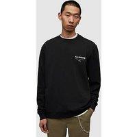 Allsaints Underground Back Print Crew Sweat - Black