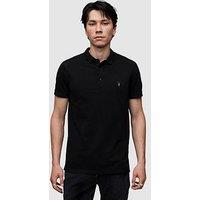 Allsaints Reform Short Sleeve Pique Polo Shirt - Black