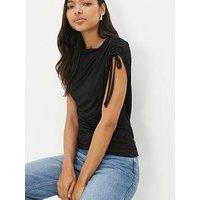Dorothy Perkins Ruched Side Sleeveless Top - Black