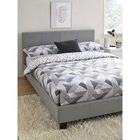 Very Home Marston Faux Leather Bed Frame With Mattress Options (Buy And Save!) - Grey - - Fsc Certified - Bed Frame With Microquilt Mattress