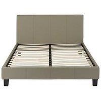 The Very Collection Marston Faux Leather Bed Frame With Mattress Options (Buy And Save!) - Grey - - Fsc Certified - Bed Frame With Microquilt Mattress