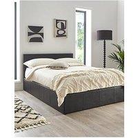 Very Home Marston Faux Leather End Lift Up Storage Ottoman Bed With Mattress Options (Buy And Save!) - Black - Fsc Certified - Bed Frame With Microquilt Mattress