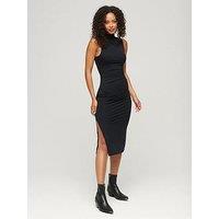 Superdry Ruched Jersey Midi Dress - Black