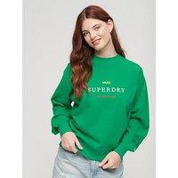 Superdry Embroidered Loose Crew Sweatshirt - Green