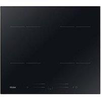 Haier Series 4 Haisj64Mc 59Cm Wide Induction Hob, 4 Cooking Zones - Black - Hob With Installation