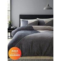 Catherine Lansfield Larsson Geo Fleece Duvet Cover Set - Grey